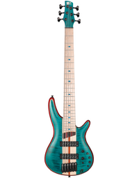 Ibanez Premium SR1426B CGL 6-String Flamed Maple Top Electric Bass Caribbean Green Low Gloss