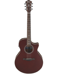 Ibanez AE100 BUF AE Solid Top Orchestra Acoustic Guitar w/ Pickup Burgundy Flat