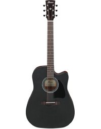 Ibanez AW247CE WKH Artwood Solid Top Dreadnought Acoustic Guitar w/Pickup Weathered Black/Natural Open Pore