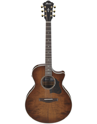 Ibanez AE340FMH MHS AE Solid Flamed Top Orchestra Acoustic Guitar w/ Pickup Mahogany Sunburst High Gloss