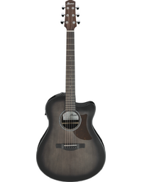 Ibanez AAM70CE TBN Advanced Acoustic Solid Top Auditorium Acoustic Guitar w/ Pickup Transparent Charcoal Burst/Natural Open Pore