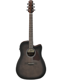 Ibanez AAD70CE TBN Advanced Acoustic Solid Top Dreadnought Acoustic Guitar w/ Pickup Transparent Charcoal Burst Low Gloss / Open Pore