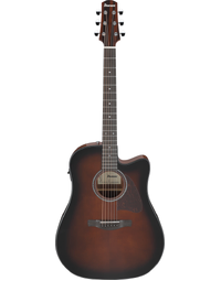 Ibanez AAD51CE DVS Advanced Acoustic Solid Top Dreadnought Acoustic Guitar w/ Pickup Dark Violin Sunburst High Gloss