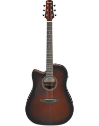Ibanez AAD51LCE DVS Advanced Acoustic Solid Top Left-Handed Dreadnought Acoustic Guitar w/ Pickup Dark Violin Sunburst High Gloss