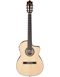 Ibanez GA360TCE NT Solid Top Thinline Classical Nylon String Acoustic Guitar w/ Pickup Natural High Gloss