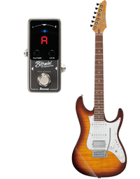 Ibanez AZ22S1F VLS Flame Maple Top Electric Guitar Violin Sunburst & Ibanez BIGMINI Tuner