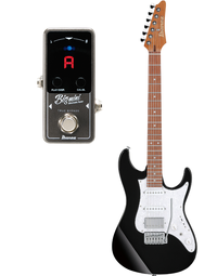Ibanez AZ22S2 BK Electric Guitar Black & Ibanez BIGMINI Tuner