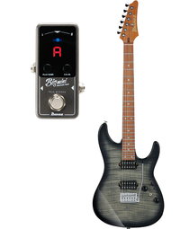 Ibanez AZ24S1F TKS Flame Top Electric Guitar Transparent Black Sunburst & Ibanez BIGMINI Tuner