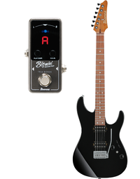 Ibanez AZ24S2 BK Electric Guitar Black & Ibanez BIGMINI Tuner