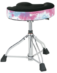 Tama HT550TDPS 1st Chair Glide Rider Hydraulix Hydraulic Saddle Drum Throne Cloth Top Pink Sky Tie Dye