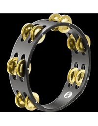 Meinl CTA2B-BK Compact Wood Tambourine w/ 2 Rows of Brass Jingles in Black