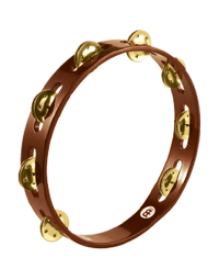 Meinl TA1B-AB Wood Tambourine 1 Row of Brass Jingles in African Brown