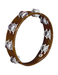 Meinl TA2A-AB Wood Tambourine 2 Rows with Aluminium Jingles in African Brown