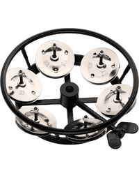 Meinl THH1BK Professional Hi hat Tambourine with Single Row Stainless Steel Jingles in Black