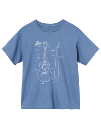 Gibson Kid's Acoustic Schematic Tee (Indigo) XL - GA-Kid's-TEE-ASC-XL