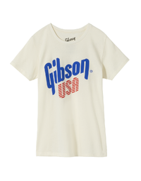 Gibson USA Womens Tee Vintage White Large - GA-TEEWM-USA-WHT-LG