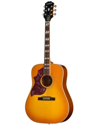 Epiphone Hummingbird Studio Solid Top Left-Handed Dreadnought Acoustic Guitar w/ Pickup Heritage Cherry Sunburst - EASHBHCNH1L