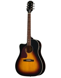 Epiphone J-45 Studio EC Solid Top Left-Handed Dreadnought Acoustic Guitar w/ Pickup Vintage Sunburst - EAS4CVSNH1L