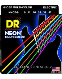DR NMCE-9 Hi-Def Neon Multi-Colour Electric Guitar Strings Light 9-42