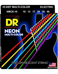 DR NMCE-10 Hi-Def Neon Multi-Colour Electric Guitar Strings Medium 10-46