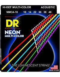 DR NMCA-11 Hi-Def Neon Multi-Colour Acoustic Guitar Strings Custom Light 11-50