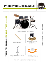 Mapex Prodigy Fusion Drum Kit Deluxe Bundle w/ 14" Hats, 16" Crash, 20" Ride - Royal Blue