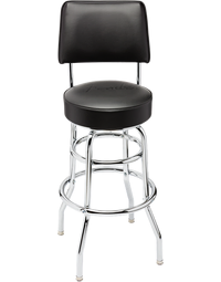 Fender Blackout Backrest Barstool w/ Embossed Logo 30"