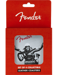 Fender Vintage Ads 4-Pack Coaster Set Black and White