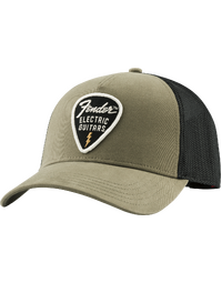Fender Snap Back Pick Patch Hat Olive