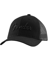 Fender 6 Panel Mesh Back Pick Pocket Hat Black