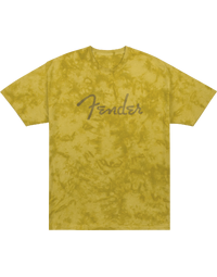 Fender Spaghetti Logo Tie-Dye T-Shirt Mustard XXL
