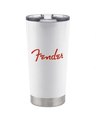 Fender Red Spaghetti Logo 20oz Stainless Steel Tumbler White