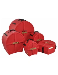 Hardcase HROCKFUS(3) Lined Series Rock Fusion Drum Kit Case Set Red 10T 12T 16FT 22B 14S