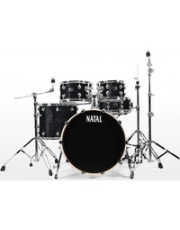 Natal Arcadia Black Sparkle Drum Kit Fast w/ Hardware