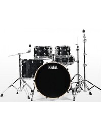 Natal Arcadia Transparent Black Drum Kit Fast w/ Hardware
