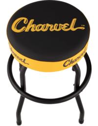 Charvel Toothpaste Logo Barstool, Black and Yellow, 24"