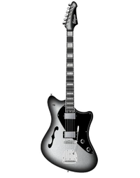 Balaguer Espada Ambient Baritone Semi-Hollowbody 27"-Scale Gloss Metallic Silverburst