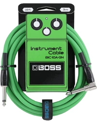 Boss BIC-10A-GN Instrument Cable 10ft / 3m Straight / Angled Green