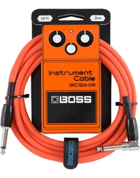 Boss BIC-10A-OR Instrument Cable 10ft / 3m Straight / Angled Orange