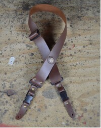 Colonial Leather 2" Clip Buckle Leather Guitar Strap Brown