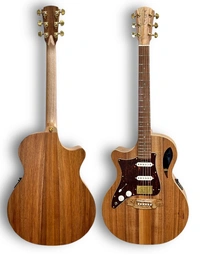 Cole Clark CCAN2EC-LH-BLBL-AE-HSS Touring Series True Hybrid All Solid Blackwood Left-Handed Grand Auditorium Acoustic Guitar w/ HSS Pickups
