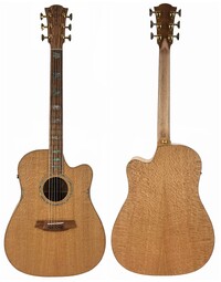Cole Clark CCFL3EC-SSO-AE FL Dreadnought Acoustic Guitar Southern Silky Oak w/ River She Oak Fretboard