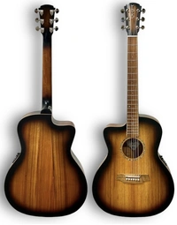 Cole Clark CCSAN1EC-LH-BLBL-SUN Studio Solid Blackwood Left-Handed Grand Auditorium Acoustic Sunburst w/ Pickup