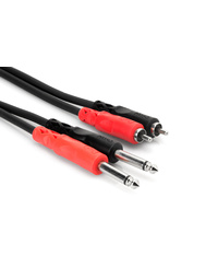Hosa CPR202 Stereo Cable, Dual 1/4" TS to Dual RCA, 2 m