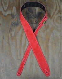 Colonial Leather Double Suede Strap Red