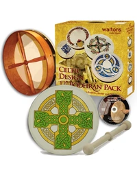 Waltons 12" Mini Bodhran Pack Cloghan Cross Print