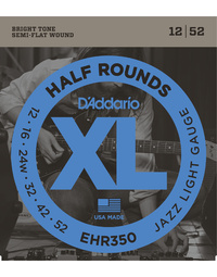 D'Addario EHR350 Half Round Jazz Light 12-52 Electric Guitar Strings