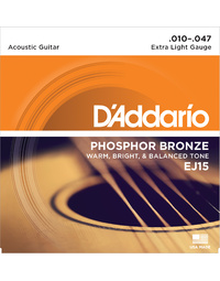 D'Addario EJ15 Phos. Bronze X-Lite 10-47 Acoustic Strings