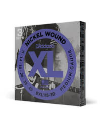D'Addario 3-Pack EXL115 Blues/Jazz 11-49 Electric Guitar Strings