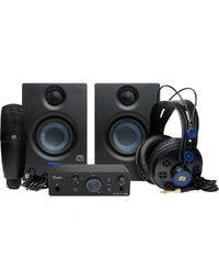 Fender Quantum LT 2 Complete Mixing / Recording / Podcasting Bundle w/ Interface, Presonus Eris 3.5 Monitors, HD7 Heaphones & M7 Microphone